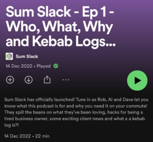 This is a screenshot of episode one of our podcast, Sum Slack